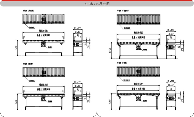 碳钢滚筒输送机示意图